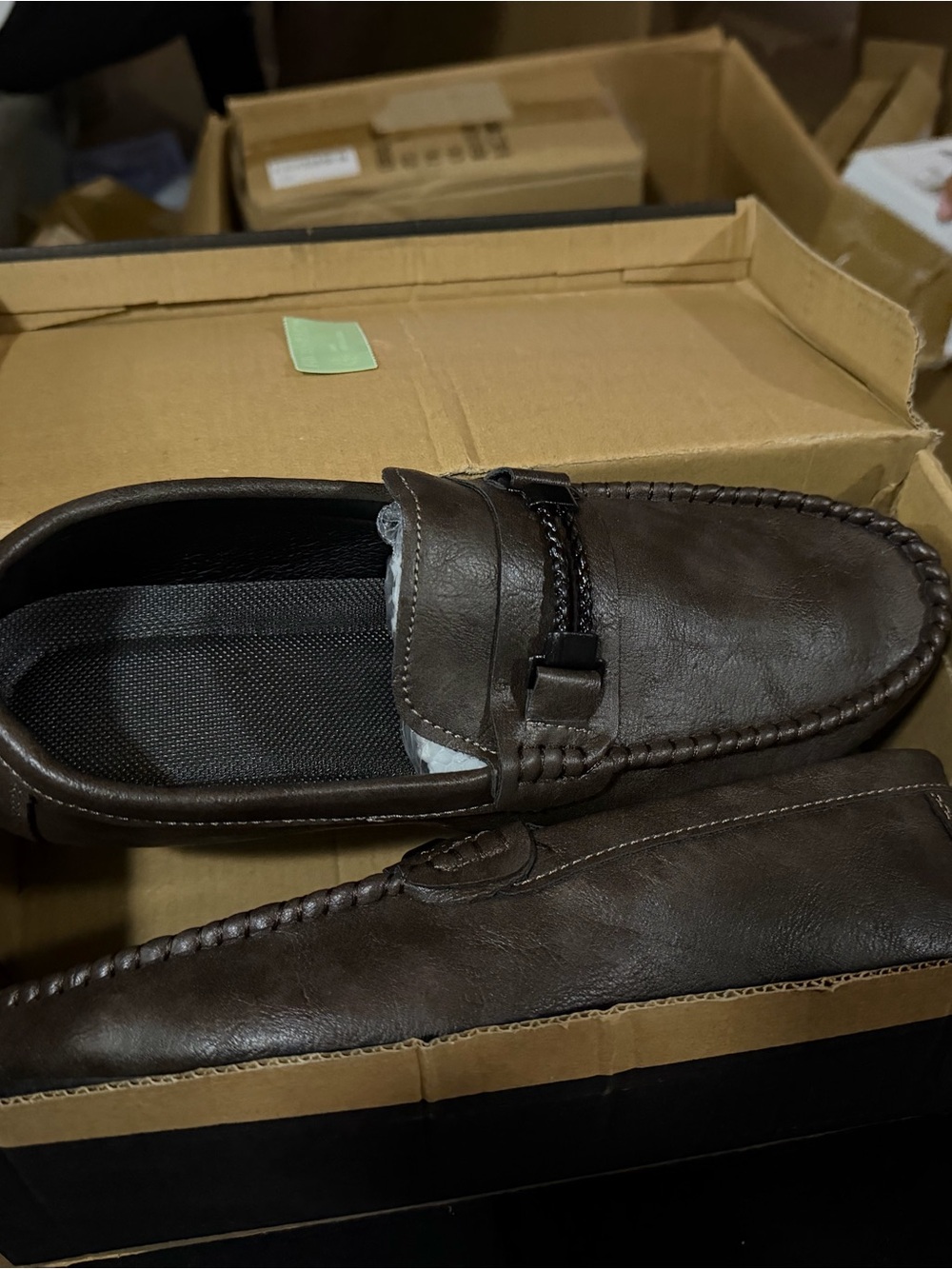 Men's Brown Leather Slip-On Driving Moccasins - Classic Loafers
